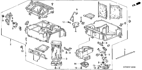 1997 civic LX(A/C) 4 DOOR 5MT HEATER UNIT diagram 1997 civic LX(A/C) 4 DOOR 5MT HEATER UNIT diagram