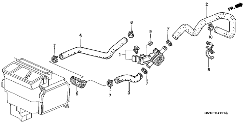 1997 civic LX(A/C) 4 DOOR 5MT WATER VALVE diagram 1997 civic LX(A/C) 4 DOOR 5MT WATER VALVE diagram