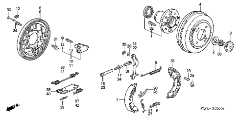 1997 civic LX(A/C) 4 DOOR 5MT REAR BRAKE (DRUM) diagram 1997 civic LX(A/C) 4 DOOR 5MT REAR BRAKE (DRUM) diagram