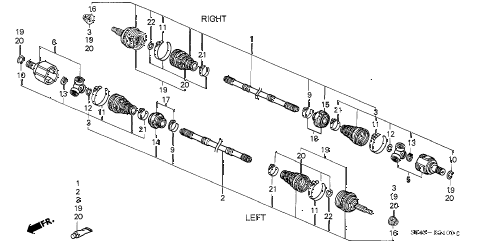 1996 civic DX 4 DOOR 5MT DRIVESHAFT (1) diagram 1996 civic DX 4 DOOR 5MT DRIVESHAFT (1) diagram