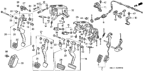 1997 civic LX(A/C) 4 DOOR 5MT PEDAL diagram 1997 civic LX(A/C) 4 DOOR 5MT PEDAL diagram