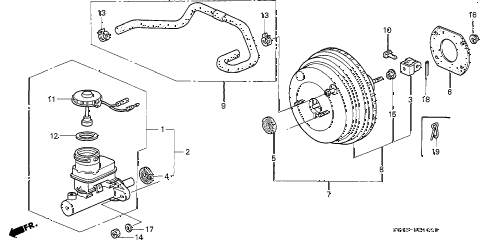 1996 civic LX 4 DOOR 5MT BRAKE MASTER CYLINDER - MASTER POWER diagram 1996 civic LX 4 DOOR 5MT BRAKE MASTER CYLINDER - MASTER POWER diagram