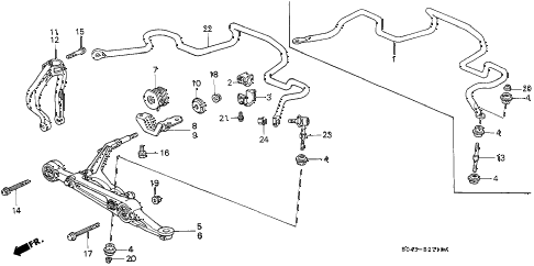 1996 civic DX 4 DOOR 5MT FRONT LOWER ARM diagram 1996 civic DX 4 DOOR 5MT FRONT LOWER ARM diagram