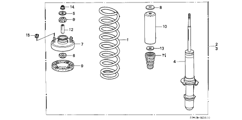 1996 civic LX 4 DOOR 5MT FRONT SHOCK ABSORBER diagram 1996 civic LX 4 DOOR 5MT FRONT SHOCK ABSORBER diagram
