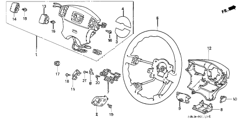 1996 civic LX 4 DOOR 5MT STEERING WHEEL (SRS) diagram 1996 civic LX 4 DOOR 5MT STEERING WHEEL (SRS) diagram