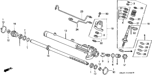 1996 civic LX 4 DOOR 5MT P.S. GEAR BOX COMPONENTS diagram 1996 civic LX 4 DOOR 5MT P.S. GEAR BOX COMPONENTS diagram