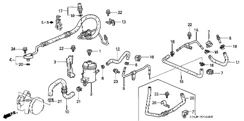 1996 civic LX 4 DOOR 5MT P.S. PIPE diagram 1996 civic LX 4 DOOR 5MT P.S. PIPE diagram