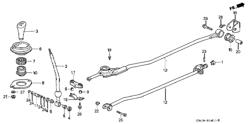 1996 civic DX 4 DOOR 5MT SHIFT LEVER diagram 1996 civic DX 4 DOOR 5MT SHIFT LEVER diagram
