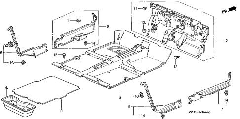 1996 civic DX 4 DOOR 5MT FLOOR MAT diagram 1996 civic DX 4 DOOR 5MT FLOOR MAT diagram
