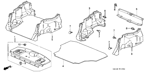1997 civic LX(A/C) 4 DOOR 5MT REAR TRAY - TRUNK GARNISH diagram 1997 civic LX(A/C) 4 DOOR 5MT REAR TRAY - TRUNK GARNISH diagram