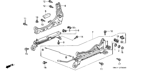 1996 civic LX 4 DOOR 5MT FRONT SEAT COMPONENTS (R.) diagram 1996 civic LX 4 DOOR 5MT FRONT SEAT COMPONENTS (R.) diagram