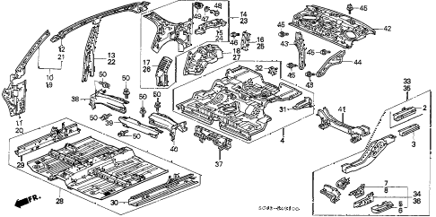 1996 civic LX 4 DOOR 5MT INNER PANEL diagram 1996 civic LX 4 DOOR 5MT INNER PANEL diagram