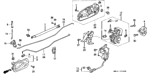 1996 civic LX 4 DOOR 5MT REAR DOOR LOCKS diagram 1996 civic LX 4 DOOR 5MT REAR DOOR LOCKS diagram