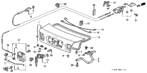1996 civic LX 4 DOOR 5MT TRUNK LID diagram 1996 civic LX 4 DOOR 5MT TRUNK LID diagram