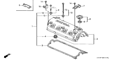 1997 civic LX(A/C) 4 DOOR 5MT CYLINDER HEAD COVER diagram 1997 civic LX(A/C) 4 DOOR 5MT CYLINDER HEAD COVER diagram