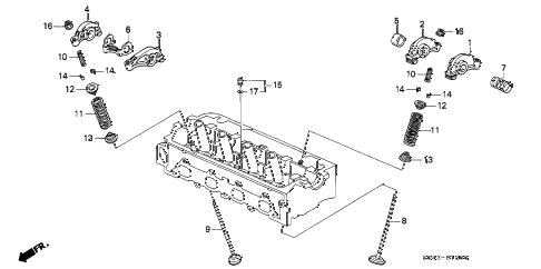 1996 civic LX 4 DOOR 5MT VALVE - ROCKER ARM (SOHC) diagram 1996 civic LX 4 DOOR 5MT VALVE - ROCKER ARM (SOHC) diagram