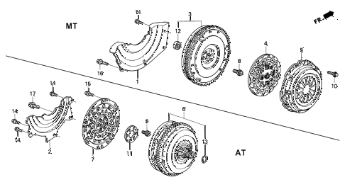 1996 civic LX 4 DOOR 5MT CLUTCH - TORQUE CONVERTER diagram 1996 civic LX 4 DOOR 5MT CLUTCH - TORQUE CONVERTER diagram