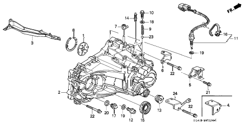 1996 civic LX 4 DOOR 5MT MT TRANSMISSION HOUSING diagram 1996 civic LX 4 DOOR 5MT MT TRANSMISSION HOUSING diagram
