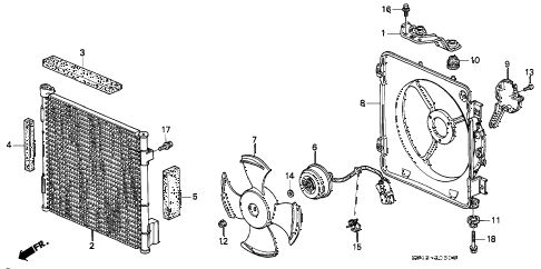 1996 civic DX 4 DOOR 5MT A/C CONDENSER (DX,LX) diagram 1996 civic DX 4 DOOR 5MT A/C CONDENSER (DX,LX) diagram