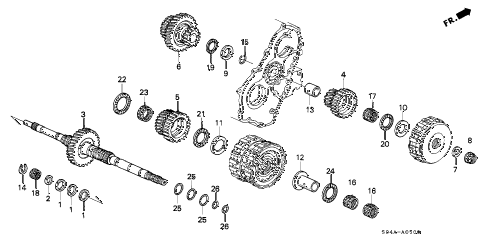 1998 civic GX(ABS) 4 DOOR 4AT AT MAINSHAFT diagram 1998 civic GX(ABS) 4 DOOR 4AT AT MAINSHAFT diagram