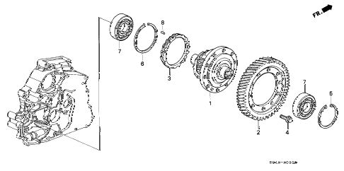1999 civic DX-V 4 DOOR 4AT AT DIFFERENTIAL GEAR diagram 1999 civic DX-V 4 DOOR 4AT AT DIFFERENTIAL GEAR diagram