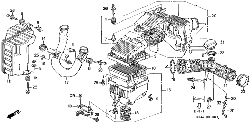 1998 civic GX(ABS) 4 DOOR 4AT AIR CLEANER (2) diagram 1998 civic GX(ABS) 4 DOOR 4AT AIR CLEANER (2) diagram