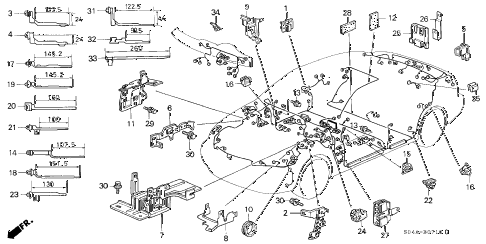 1999 civic DX-V 4 DOOR 4AT HARNESS BAND - BRACKET diagram 1999 civic DX-V 4 DOOR 4AT HARNESS BAND - BRACKET diagram