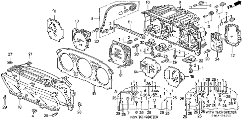 1999 civic EX 4 DOOR 5MT METER COMPONENTS diagram 1999 civic EX 4 DOOR 5MT METER COMPONENTS diagram