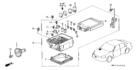 1998 civic GX(ABS) 4 DOOR 4AT CONTROL UNIT (ENGINE ROOM) diagram 1998 civic GX(ABS) 4 DOOR 4AT CONTROL UNIT (ENGINE ROOM) diagram