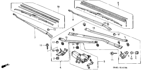 1999 civic GX 4 DOOR 4AT FRONT WINDSHIELD WIPER (1) diagram 1999 civic GX 4 DOOR 4AT FRONT WINDSHIELD WIPER (1) diagram