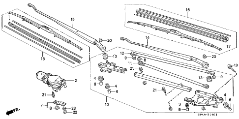 1998 civic LX 4 DOOR 5MT FRONT WINDSHIELD WIPER (2) diagram 1998 civic LX 4 DOOR 5MT FRONT WINDSHIELD WIPER (2) diagram