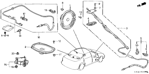 1998 civic DX 4 DOOR 5MT ANTENNA - SPEAKER diagram 1998 civic DX 4 DOOR 5MT ANTENNA - SPEAKER diagram