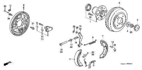 1998 civic LX 4 DOOR 5MT REAR BRAKE diagram 1998 civic LX 4 DOOR 5MT REAR BRAKE diagram