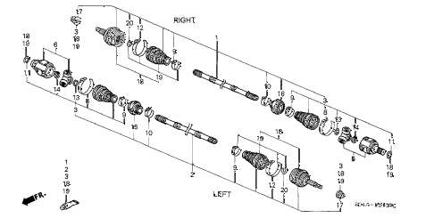 1998 civic LX 4 DOOR 5MT DRIVESHAFT (1) diagram 1998 civic LX 4 DOOR 5MT DRIVESHAFT (1) diagram