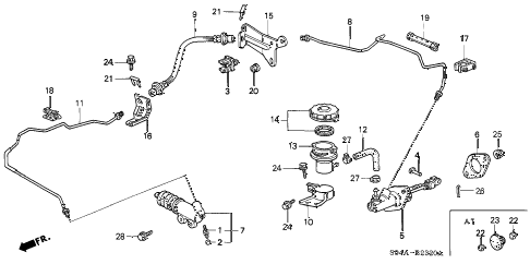 1998 civic LX 4 DOOR 5MT CLUTCH MASTER CYLINDER diagram 1998 civic LX 4 DOOR 5MT CLUTCH MASTER CYLINDER diagram