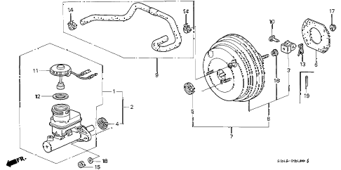 1999 civic EX 4 DOOR 5MT BRAKE MASTER CYLINDER - MASTER POWER diagram 1999 civic EX 4 DOOR 5MT BRAKE MASTER CYLINDER - MASTER POWER diagram