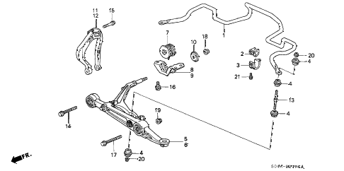 1998 civic DX 4 DOOR 5MT FRONT LOWER ARM diagram 1998 civic DX 4 DOOR 5MT FRONT LOWER ARM diagram