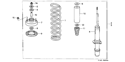 1999 civic EX 4 DOOR 5MT FRONT SHOCK ABSORBER diagram 1999 civic EX 4 DOOR 5MT FRONT SHOCK ABSORBER diagram