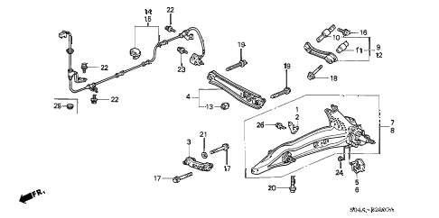 1998 civic GX(ABS) 4 DOOR 4AT REAR LOWER ARM diagram 1998 civic GX(ABS) 4 DOOR 4AT REAR LOWER ARM diagram