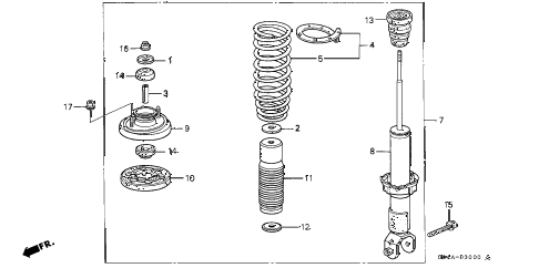 2000 civic EX 4 DOOR 5MT REAR SHOCK ABSORBER diagram 2000 civic EX 4 DOOR 5MT REAR SHOCK ABSORBER diagram