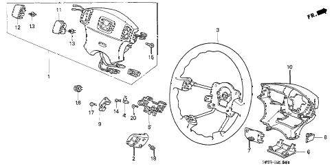 2000 civic DX-V 4 DOOR 4AT STEERING WHEEL (SRS) diagram 2000 civic DX-V 4 DOOR 4AT STEERING WHEEL (SRS) diagram