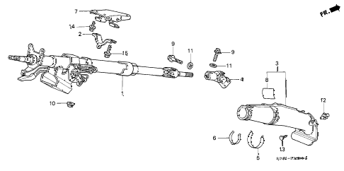 1999 civic LX 4 DOOR 5MT STEERING COLUMN diagram 1999 civic LX 4 DOOR 5MT STEERING COLUMN diagram