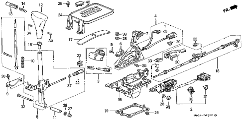1999 civic DX-V 4 DOOR 4AT SELECT LEVER diagram 1999 civic DX-V 4 DOOR 4AT SELECT LEVER diagram