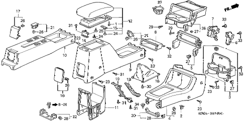 2000 civic EX 4 DOOR 5MT CONSOLE diagram 2000 civic EX 4 DOOR 5MT CONSOLE diagram