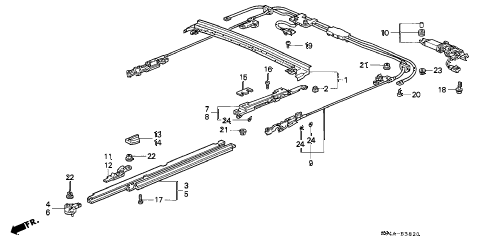 2000 civic EX 4 DOOR 5MT ROOF SLIDE COMPONENTS diagram 2000 civic EX 4 DOOR 5MT ROOF SLIDE COMPONENTS diagram