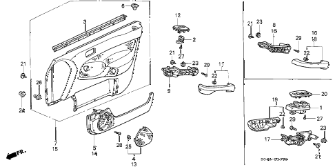 1999 civic GX 4 DOOR 4AT FRONT DOOR LINING diagram 1999 civic GX 4 DOOR 4AT FRONT DOOR LINING diagram