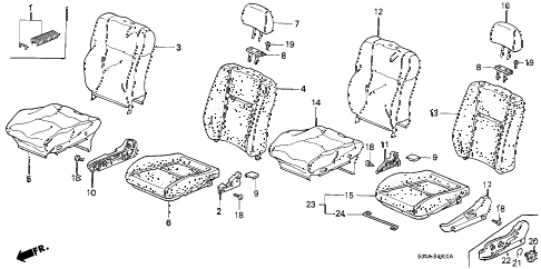 2000 civic DX 4 DOOR 5MT FRONT SEAT diagram 2000 civic DX 4 DOOR 5MT FRONT SEAT diagram