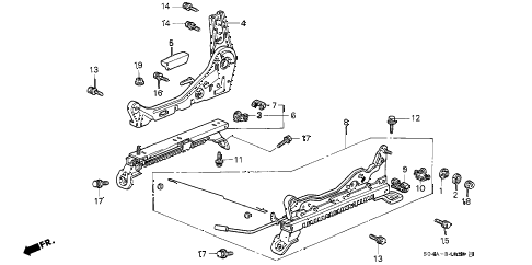 1999 civic LX 4 DOOR 5MT FRONT SEAT COMPONENTS (R.) diagram 1999 civic LX 4 DOOR 5MT FRONT SEAT COMPONENTS (R.) diagram