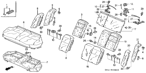 2000 civic DX-V 4 DOOR 4AT REAR SEAT (1) diagram 2000 civic DX-V 4 DOOR 4AT REAR SEAT (1) diagram