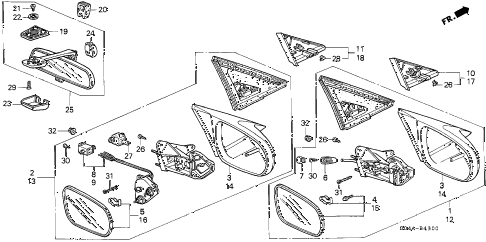 1998 civic DX 4 DOOR 5MT MIRROR (FIXED) diagram 1998 civic DX 4 DOOR 5MT MIRROR (FIXED) diagram